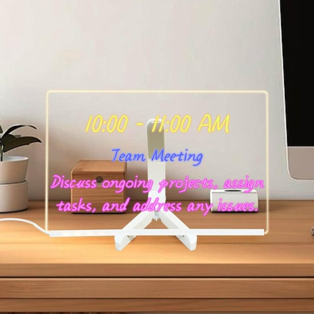 Acrylic Dry Erase Board with Light 11.8 X 7.9” Clear Light up Dry Erase Board